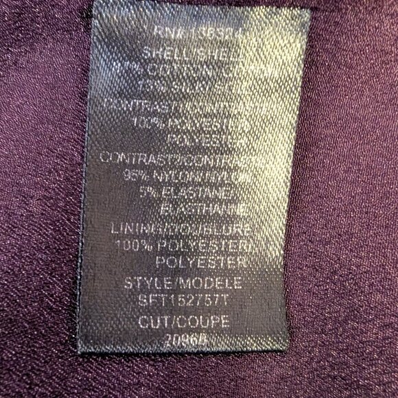 Halston Heritage | Cotton & Silk Syrah Burgundy Stripe Seam Mini Dress | Size 8 - Picture 11 of 15